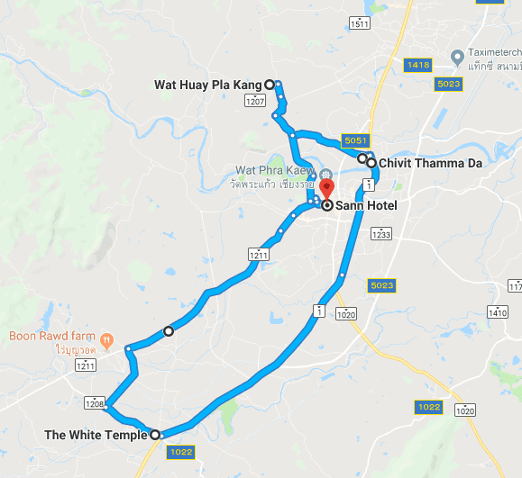 Map of sites in Chiang Rai
