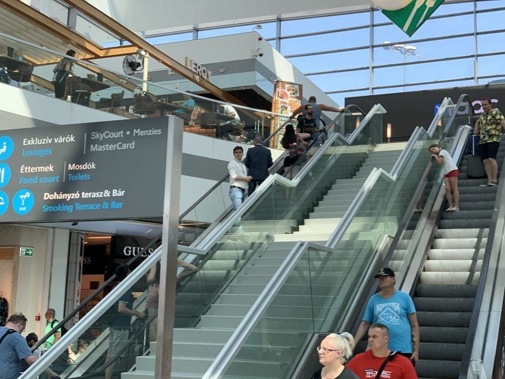 Escalator to Airport VIP Lounges Budapest Terminal 2