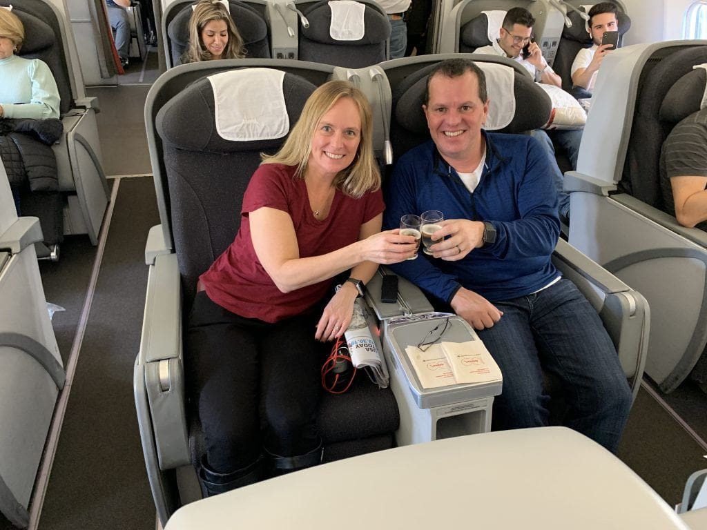 Avianca Business Class A330 Pre-Departure Beverage Cheers