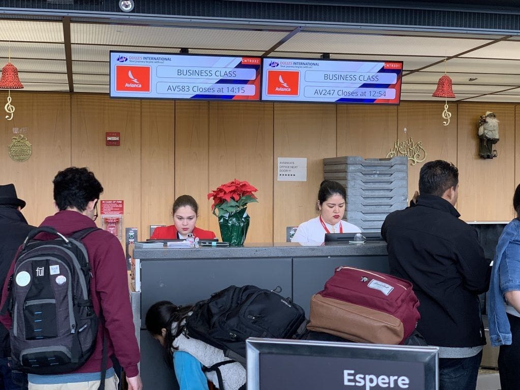 Avianca Business Class Check In IAD