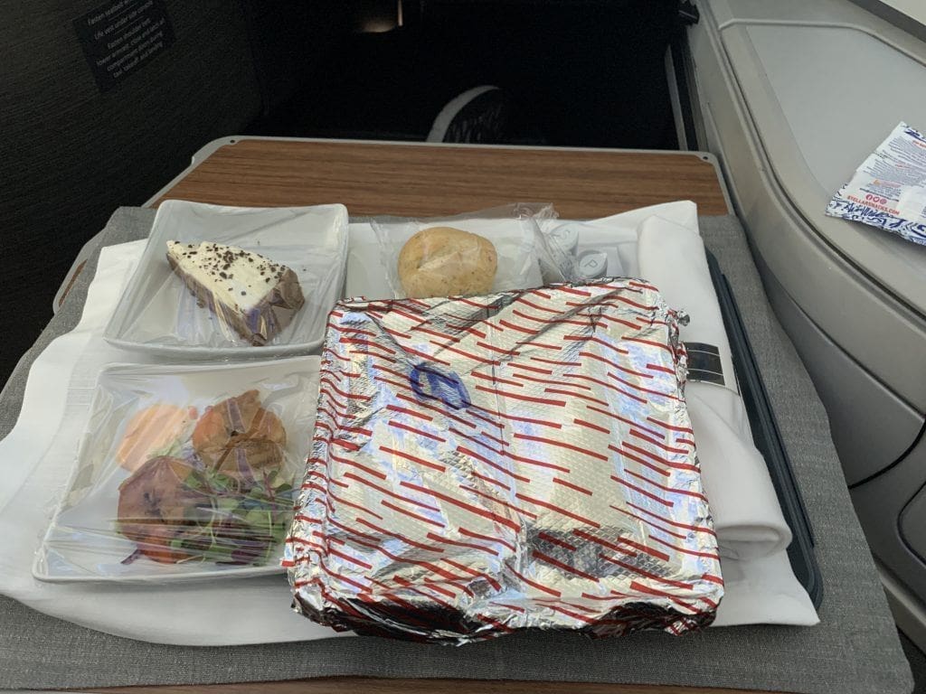 AA Business Class Meal ORD-LHR