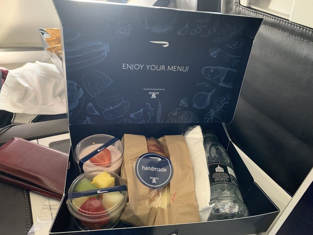 BA Business Class Meal London to Split Croatia