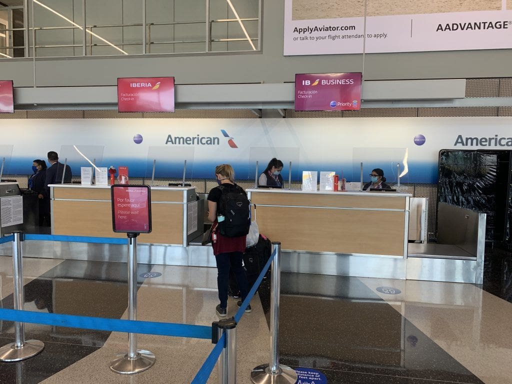 Iberia Check In for flight Chicago to Madrid
