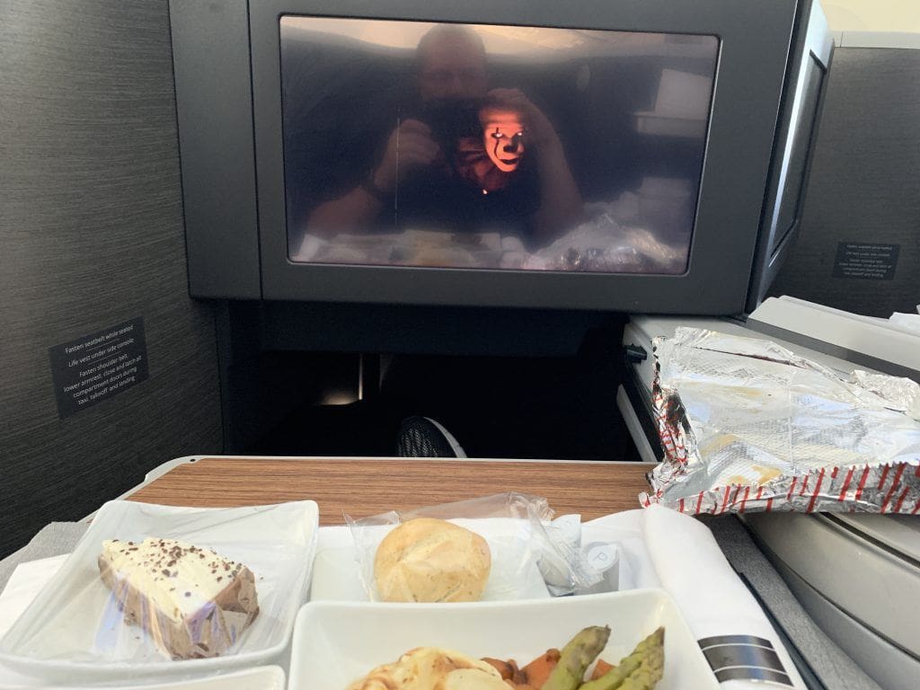 Watching IT Part 2 AA flight chicago to london