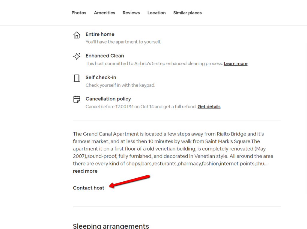 airbnb contact host