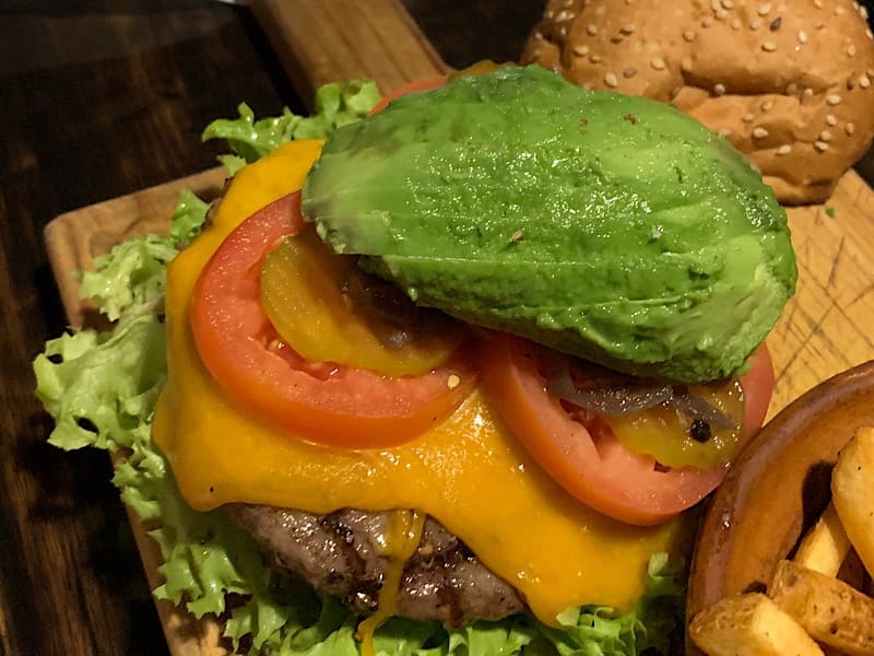 Mexican keto food burger with avocado